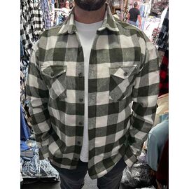 Сорочка чоловіча тепла 56716 khaki р.M-2XL "TURHAN" недорого оптом від прямого постачальника