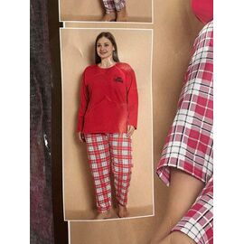 Фотография Пижама тёплая женская 16349 red р.L-4XL "SHELLY" недорого оптом от прямого поставщика