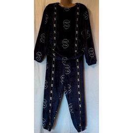 Фотография Пижама тёплая женская HW57 navy р.48-58 "SHELLY" недорого оптом от прямого поставщика