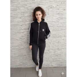 Фотография Кофта спортивная женская тёплая 15001 black р.one size "Newe" недорого оптом от прямого поставщика