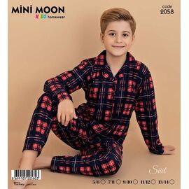 Піжама дитяча тепла на хлопчика 2058 red р.5-14 "Baykush" недорого оптом від прямого постачальника