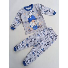 Фотография Пижама детская тёплая на мальчика B605 grey р.28-36 "Baykush" недорого оптом от прямого поставщика