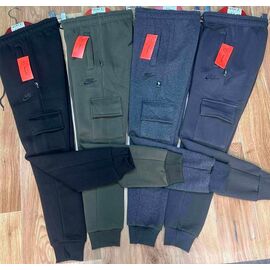 Штани спортивні утеплені підліткові S1599 green р.36-44 "Shon" недорого оптом від прямого постачальника