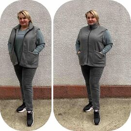 Фотография Жилетка женская BT248 grey р.52-58 "ZLATA" недорого оптом от прямого поставщика