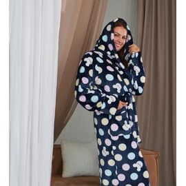 Фотография Халат женский тёплый RL780 navy р.XL-3XL "HOME STYLE" недорого оптом от прямого поставщика