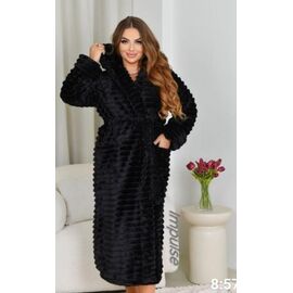 Фотография Халат женский тёплый RL793 black р.60-64 "HOME STYLE" недорого оптом от прямого поставщика