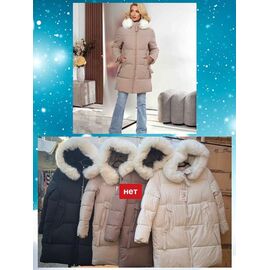 Куртка жіноча зимова K2366 l.beige р.M-2XL "FLORA" недорого оптом від прямого постачальника