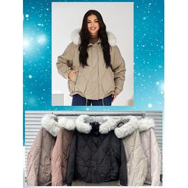 Куртка жіноча зимова K8855 l.beige р.M-2XL "FLORA" недорого оптом від прямого постачальника