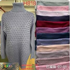 Фотография Свитер женский H818 peach р.one size "VERJINIA" недорого оптом от прямого поставщика