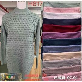 Фотография Свитер женский H817 wine р.one size "VERJINIA" недорого оптом от прямого поставщика