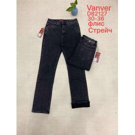 Фотография Джинсы утеплённые женские D82127 black р.30-36 "Vanver" недорого оптом от прямого поставщика