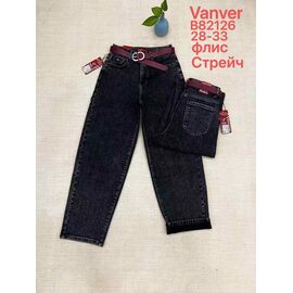 Фотография Джинсы утеплённые женские B82126 black р.28-33 "Vanver" недорого оптом от прямого поставщика