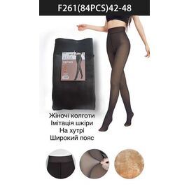 Колготи жіночі теплі F261 black капрон/мех р.42-48 "Алия" недорого оптом від прямого постачальника