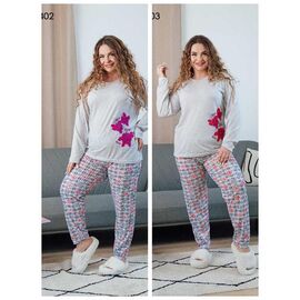 Піжама жіноча 130402 grey-crimson р.L-4XL "Vehuiah" недорого оптом від прямого постачальника