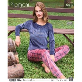 Фотография Пижама женская 4210-16 blue р.S-2XL "Vehuiah" недорого оптом от прямого поставщика