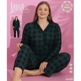 Фотография Пижама женская 455-67 green р.3XL-5XL "Vehuiah" недорого оптом от прямого поставщика