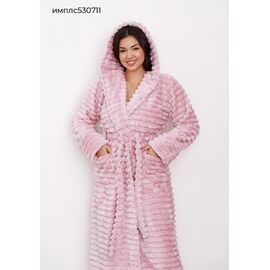 Фотография Халат женский тёплый 530711 pink р.XL-3XL "Vehuiah" недорого оптом от прямого поставщика