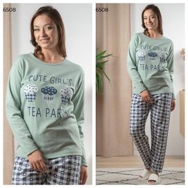 Піжама тепла жіноча 6508 mint р.M-2XL "Vehuiah" недорого оптом від прямого постачальника