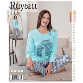 Піжама жіноча 7418 l.blue р.M-2XL "Vehuiah" недорого оптом від прямого постачальника