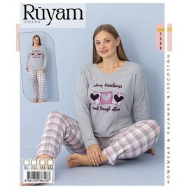 Піжама жіноча 7500 grey р.XL-4XL "Vehuiah" недорого оптом від прямого постачальника