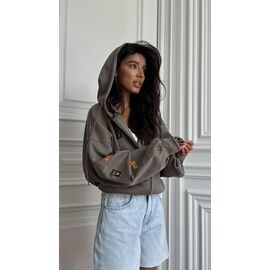 Фотография Кофта спортивная женская тёплая 1147 d.grey р.42-46 "FEMZONE" недорого оптом от прямого поставщика