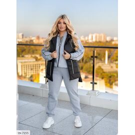 Фотография Женский прогулочный костюм со штанами большие размеры р.50-52;54-56;58-60;62-64 "LETTI" купить недорого от прямого поставщика