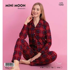 Фотография Пижама тёплая женская 1040 red р.S-2XL "DONELLA" недорого оптом от прямого поставщика