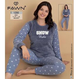 Піжама тепла жіноча 1200 grey р.S-XL "DONELLA" недорого оптом від прямого постачальника