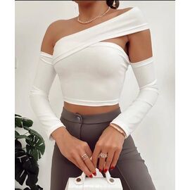 Фотография Топ женский 1439 white р.42-48 "BONJOUR" недорого оптом от прямого поставщика