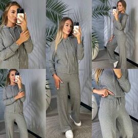 Фотография Костюм спортивный женский тёплый 1535 grey р.42-48 "BONJOUR" недорого оптом от прямого поставщика