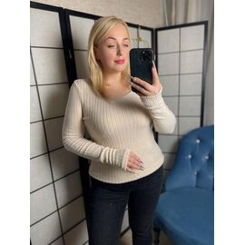 Фотография Свитер женский 7044 beige р.42-52 "BONJOUR" недорого оптом от прямого поставщика