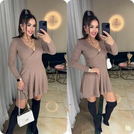 Плаття жіноче 8063 brown р.42-52 "BONJOUR" недорого оптом від прямого постачальника