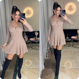 Плаття жіноче 8063 d.beige р.42-52 "BONJOUR" недорого оптом від прямого постачальника