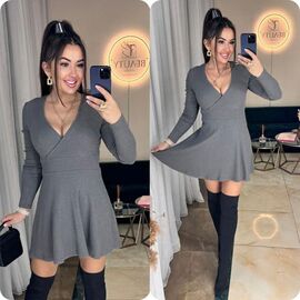 Плаття жіноче 8063 d.grey р.42-52 "BONJOUR" недорого оптом від прямого постачальника