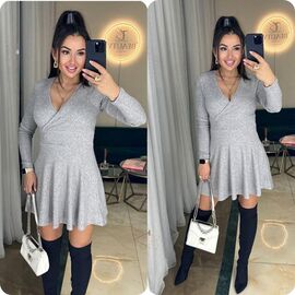 Плаття жіноче 8063 l.grey р.42-52 "BONJOUR" недорого оптом від прямого постачальника