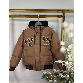 Фотография Курка детская зимняя на мальчика 24428 brown р.140-170 "Delfinka" недорого оптом от прямого поставщика