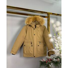 Фотография Курка детская зимняя на мальчика 7023 brown р.116-146 "Delfinka" недорого оптом от прямого поставщика