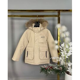 Фотография Курка детская зимняя на мальчика 785 beige р.110-134 "Delfinka" недорого оптом от прямого поставщика
