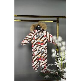 Фотография Комбинезон детский тёплый на мальчика 8-402 white-brown р.68-92 "Delfinka" недорого оптом от прямого поставщика