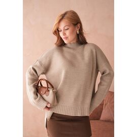 Фотография Свитер женский 10866 beige р.one size "Karon" недорого оптом от прямого поставщика