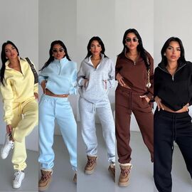 Фотография Костюм спортивный женский 04 yellow р.S-L "Karon" недорого оптом от прямого поставщика