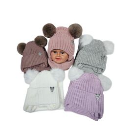 Фотография Комплект детский тёплый на девочку SV1008 mix р.48-50 "WHITE" недорого оптом от прямого поставщика