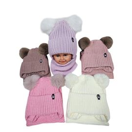 Фотография Комплект детский тёплый на девочку SV1009 mix р.48-50 "WHITE" недорого оптом от прямого поставщика