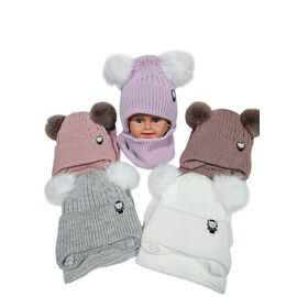 Фотография Комплект детский тёплый на девочку SV1010 mix р.48-50 "WHITE" недорого оптом от прямого поставщика