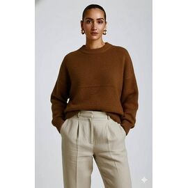 Фотография Свитер женский 401 brown р.one size "Lora" недорого оптом от прямого поставщика
