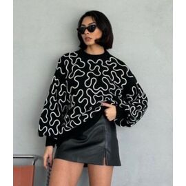 Фотография Свитер женский LR708 black р.one size "Lora" недорого оптом от прямого поставщика