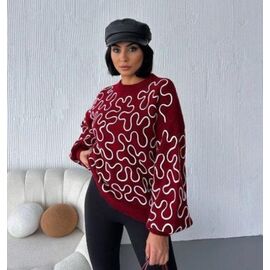 Фотография Свитер женский LR709 wine р.one size "Lora" недорого оптом от прямого поставщика