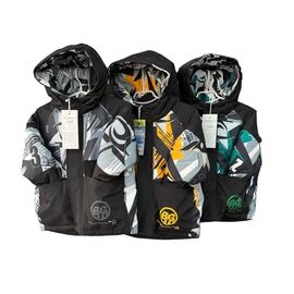 Курка дитяча зимова на хлопчика F377 black-grey р.4-12 "Farbique" недорого оптом від прямого постачальника