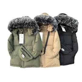 Курка дитяча зимова на дівчинку F308 khaki р.4-12 "Farbique" недорого оптом від прямого постачальника