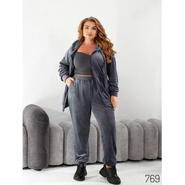 Фотография Костюм спортивный женский 769 grey р.48-58 "DORA" недорого оптом от прямого поставщика